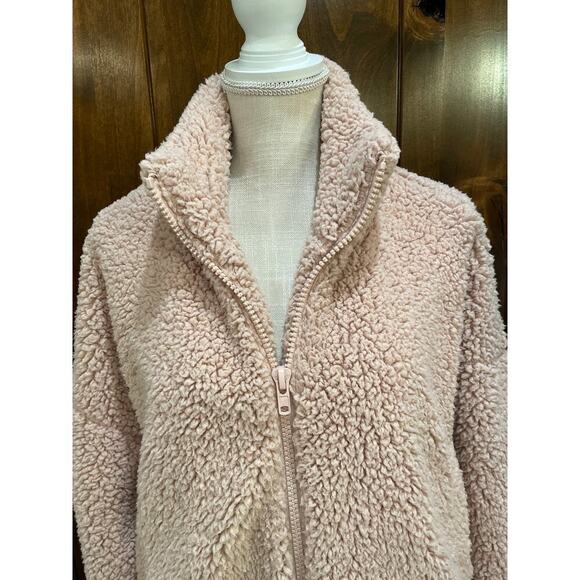 Urban Outfitters Women’s Light Pink Teddy Fleece Jacket Small - Picture 2 of 6